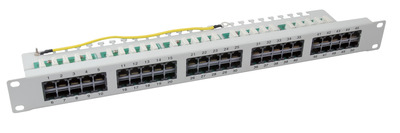 Patch Panel 50 x RJ45 8/4 1HE ISDN -- RAL7035, Cat. 3, 37595.2 (Produktbild 1)