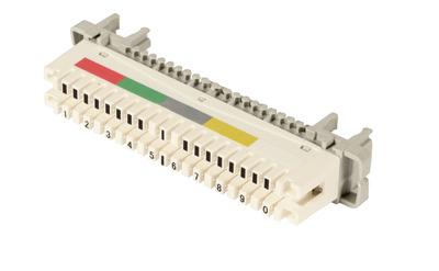 LSA-Trennleiste 2/10 zu 10DA fr -- Rundstangenmontage, mit Farbcode, 46005.2F (Produktbild 1)
