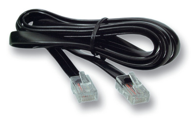 Modularkabel schwarz, 2 x RJ10 (4/4) -- Stecker, 1:1, 0,3 m, K2402SW.030 (Produktbild 1)