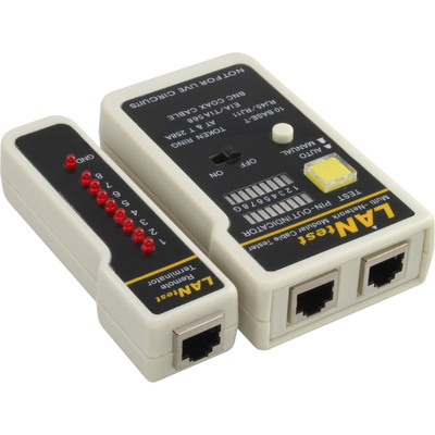 InLine® Tester für BNC, RJ11, RJ45 mit Tasche (Produktbild 2)
