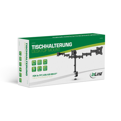 InLine® Tischhalterung für 3x TFT/LCD/LED bis 68cm (27), max. 3x8 kg  (Produktbild 5)