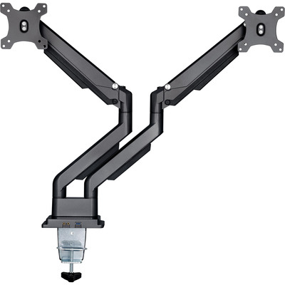 InLine® Tischhalterung mit Lifter & USB/Audio, 2 Monitore bis 81cm (32),schwarz (Produktbild 2)