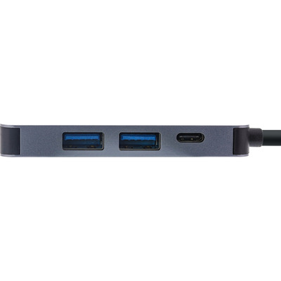 InLine® Multifunktions-Hub USB 3.2 Gen.1, 2x USB-A 5Gb/s + HDMI 4K/30Hz + USB-C PD 87W, Aluminium, grau (Produktbild 3)