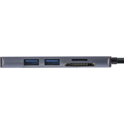 InLine® Multifunktions-Hub USB 3.2 Gen.1, 2x USB-A 5Gb/s + HDMI 4K/30Hz + Cardreader, Aluminium, grau (Produktbild 3)