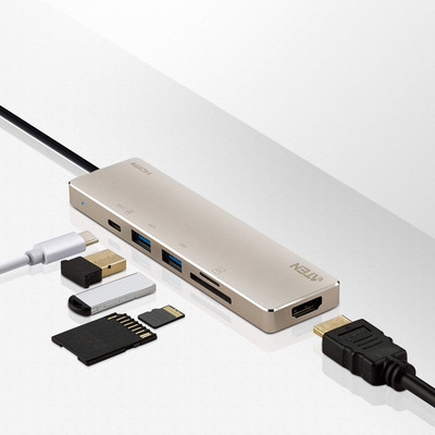 ATEN UH3239 USB-C Multiport Mini-Dockingstation mit Power-Pass-Through  (Produktbild 5)