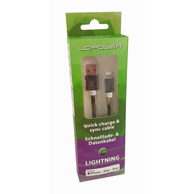 LC-Power LC-C-USB-Lightning-1M-5 (MFI) USB A zu Lightning Kabel, Camouflage grün (Produktbild 2)
