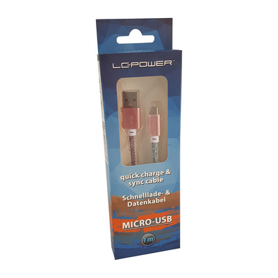 LC-Power LC-C-USB-MICRO-1M-4 USB A zu Micro-USB Kabel, Disco-Glitzer, 1m (Produktbild 2)