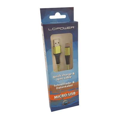 LC-Power LC-C-USB-MICRO-1M-7 USB A zu Micro-USB Kabel, grün/grau, 1m (Produktbild 2)