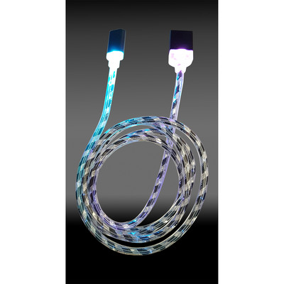 LC-Power LC-C-USB-MICRO-1M-8 USB A zu Micro-USB Kabel, schwarz/silber LED 1m (Produktbild 6)