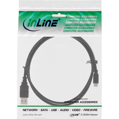 InLine® Micro-USB 2.0 Kabel, Schnellladekab., USB-A ST/Micro-B ST, schwarz, 2m (Produktbild 3)