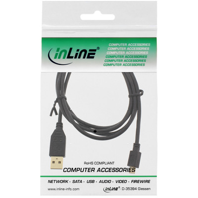 InLine® Micro-USB 2.0 Kabel, USB-A ST an Micro-B ST, vergoldete Kontakte, 1,5m (Produktbild 2)