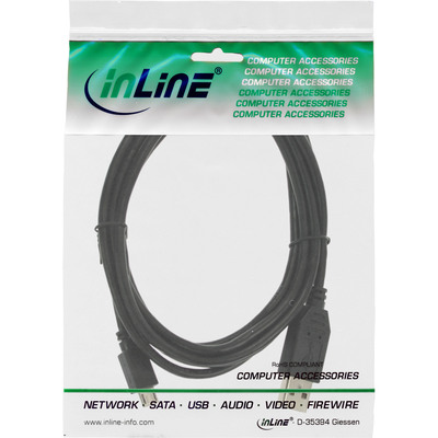 InLine® Micro-USB 2.0 Kabel, USB-A Stecker an Micro-B Stecker, schwarz, 0,5m (Produktbild 3)