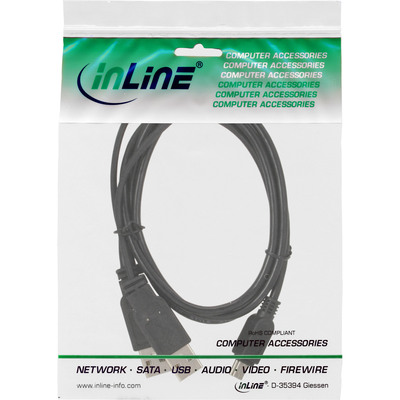 InLine® USB Mini-Y-Kabel, 2x Stecker A an Mini-B Stecker (5pol.), 1,5m (Produktbild 3)