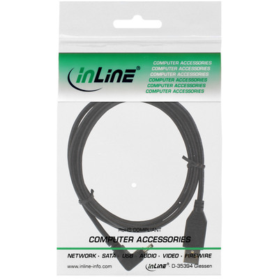 InLine® USB 2.0 Mini-Kabel, ST A/Mini-B ST (5pol) oben abgew. 90°, schwarz, 1,5m (Produktbild 2)
