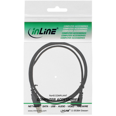 InLine® USB 2.0 Mini-Kabel, ST A/Mini-B ST 5pol, unten abgew. 90°, schwarz, 1,5m (Produktbild 2)