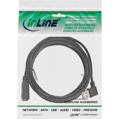 InLine® Smart USB 2.0 Verlängerung gewinkelt, ST / BU, Typ A, schwarz, 2m (Produktbild 3)