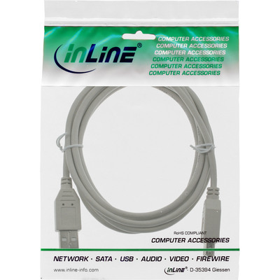 InLine® USB 2.0 Verlängerung, Stecker / Buchse, Typ A, beige/grau, 1m (Produktbild 2)