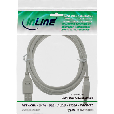 InLine® USB 2.0 Verlängerung, Stecker / Buchse, Typ A, beige/grau, 5m (Produktbild 2)