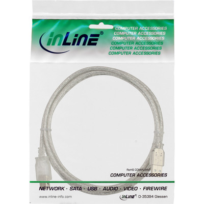 InLine® USB 2.0 Verlängerung, St/Bu, Typ A, transparent, 1,8m (Produktbild 2)