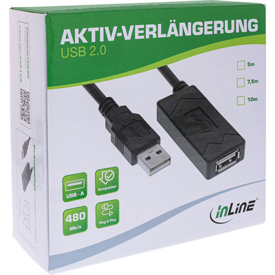 InLine® USB 2.0 Aktiv-Verlängerung, USB-A Stecker/Buchse, 10m (Produktbild 6)