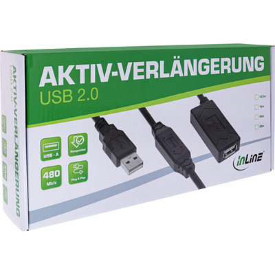 InLine® USB 2.0 Aktiv-Verlängerung, USB-A Stecker/Buchse, 15m (Produktbild 6)