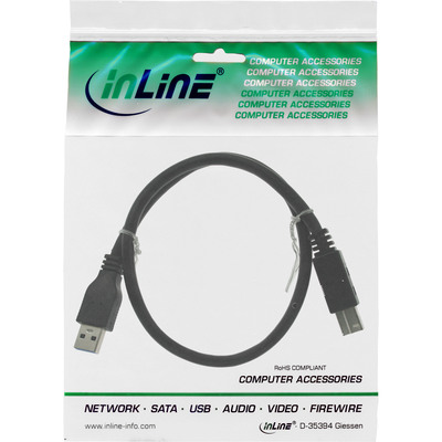 InLine® USB 3.2 Gen.1 Kabel, A an B, schwarz, 2m (Produktbild 2)