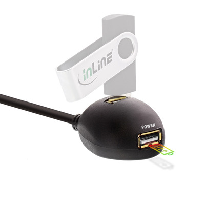 InLine® USB 3.2 Gen.1 Verl., USB A Stecker / Buchse, schwarz, mit Standfuß, 1m (Produktbild 3)
