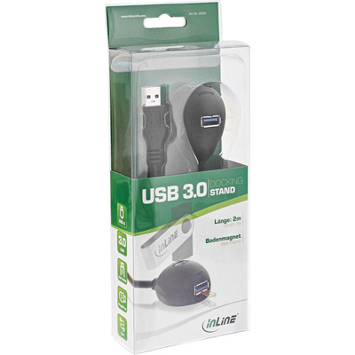 InLine® USB 3.2 Gen.1 Verl., USB A Stecker / Buchse, schwarz, mit Standfuß, 1m  (Produktbild 5)