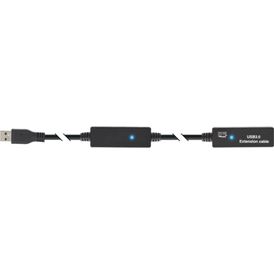 InLine® USB 3.2 Gen.1 Aktiv-Verlängerung, Stecker A an Buchse A, schwarz, 10m (Produktbild 2)