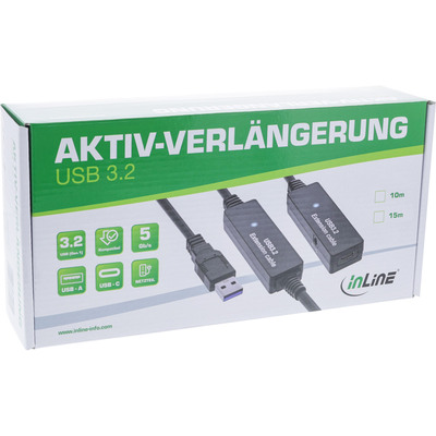 InLine® USB 3.2 Gen.1 Aktiv-Verlängerung, USB-A Stecker an USB-C Buchse, 10m  (Produktbild 5)