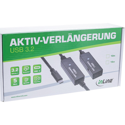 InLine® USB 3.2 Gen.1 Aktiv-Verlängerung, USB-C Stecker an USB-C Buchse, 10m  (Produktbild 5)