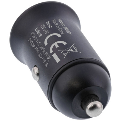 InLine® USB KFZ Stromadapter Power Delivery, 2x USB-C, schwarz (Produktbild 2)