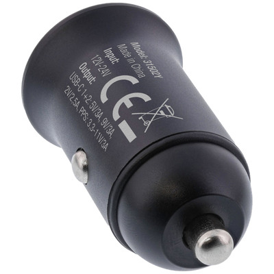 InLine® USB KFZ Stromadapter Power Delivery, 2x USB-C, schwarz, max. 33W (Produktbild 2)