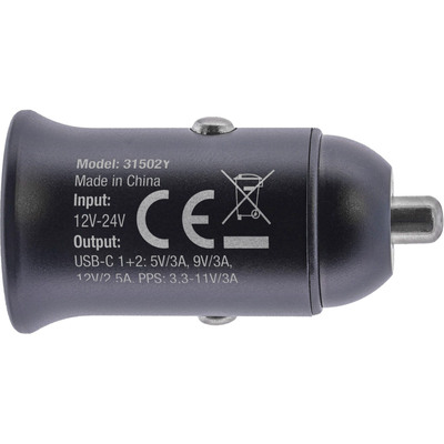 InLine® USB KFZ Stromadapter Power Delivery, 2x USB-C, schwarz, max. 33W  (Produktbild 5)