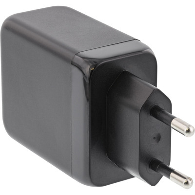 InLine® USB PD Netzteil, GaN Ladegerät, 3-Port, Dual USB-C + USB-A, 65W, schwarz (Produktbild 2)