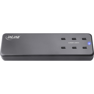 InLine® Multiport Netzteil, Ladegerät, 6x USB-C, PD 3.0, GaN, schwarz (Produktbild 2)