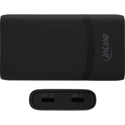 InLine® USB Netzteil Ladegerät, Dual USB-C, PD, PPS, 65W, flach, schwarz  (Produktbild 5)