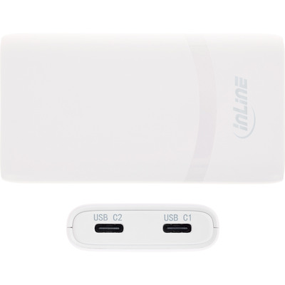 InLine® USB Netzteil Ladegerät, Dual USB-C, PD, PPS, 65W, flach, weiß  (Produktbild 5)