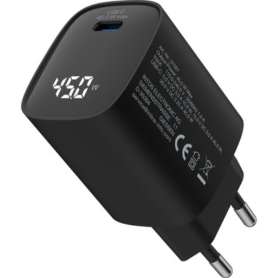 InLine® USB PD Netzteil, GaN Ladegerät, 1-Port, USB-C, 45W, mit Display (Produktbild 3)