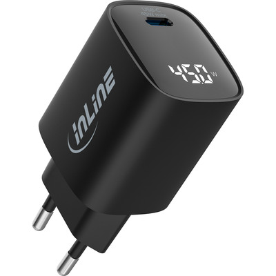 InLine® USB PD Netzteil, GaN Ladegerät, 1-Port, USB-C, 45W, mit Display  (Produktbild 5)