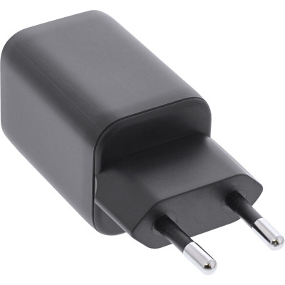 InLine® USB Netzteil, Ladegerät, USB-A + USB-C, 33W, Power Delivery + Quick Charge, schwarz (Produktbild 2)