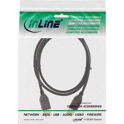 InLine USB 2.0 Kabel, A an A, schwarz, Kontakte gold, 1m (Produktbild 11)