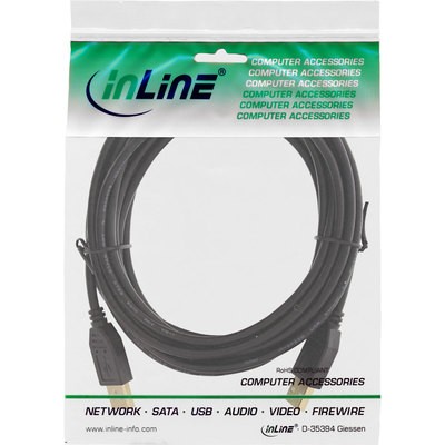 InLine® USB 2.0 Kabel, A an A, schwarz, Kontakte gold, 5m (Produktbild 11)