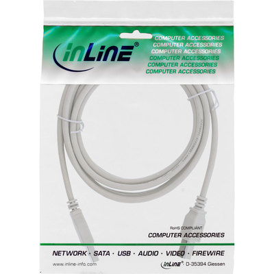 InLine® USB 2.0 Kabel, A an B, beige, 2m (Produktbild 11)