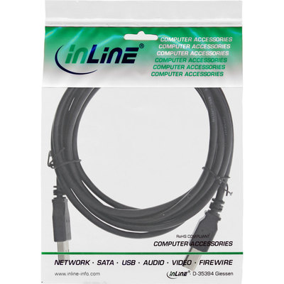 InLine® USB 2.0 Kabel, A an B, schwarz, 2m (Produktbild 11)