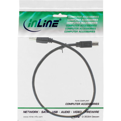 InLine USB 2.0 Kabel, A an B, schwarz, 0,3m (Produktbild 11)