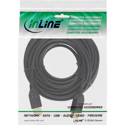 InLine® USB 2.0 Verlängerung, USB-A Stecker / Buchse, schwarz, Kontakte gold, 10m (Produktbild 11)