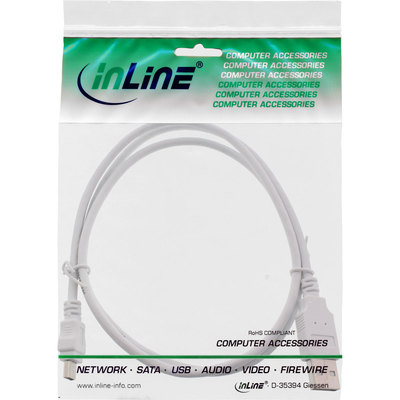 InLine® USB 2.0 Mini-Kabel, USB A Stecker an Mini-B Stecker (5pol.), weiß, 1m (Produktbild 11)