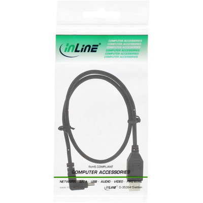 InLine® USB 2.0 Mini-Kabel, Stecker A an Mini-B Stecker (5pol.) oben abgewinkelt 90°, schwarz, 0,3m (Produktbild 11)