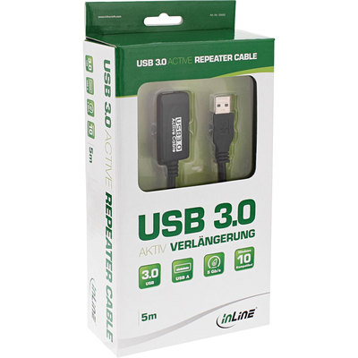 InLine® USB 3.2 Gen 1 Aktiv-Verlängerung, Stecker A an Buchse A, schwarz, 5m (Produktbild 11)